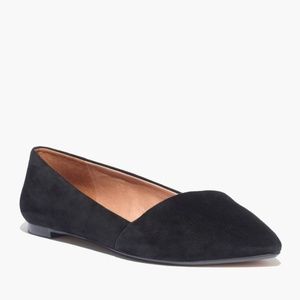 Madewell the Mira Flat in Black Suede